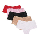 Kit 5 Calcinhas Cós Alto Renda Cinta Modeladora Rendada Algodão