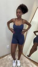 Macaquinho Fitness Academia Feminino Shorts Top Alça Suplex Forrado