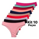 Kit Calcinhas 100% Algodao Basica dia a dia Conforto Calcinhas Lisas