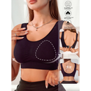 Sutiã esportivo sem costura cor sólida antimicrobiano e com suporte 9266