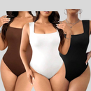 Body Feminino Modelador Plus Size Curve Regata Alça Larga Decote Moda Verão Praia Quadrado Suplex Premium Collant P006