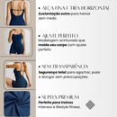 Macaquinho Fitness Academia Feminino Shorts Top Alça Suplex Forrado