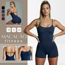 Macaquinho Fitness Academia Feminino Shorts Top Alça Suplex Forrado