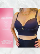 Sutiã Reforçado Liso Triplo Fecho Alta Sustentação Alça Ajustável Larga Plus Size