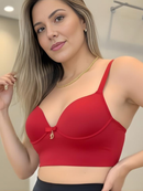Sutiã Reforçado Liso Triplo Fecho Alta Sustentação Alça Ajustável Larga Plus Size