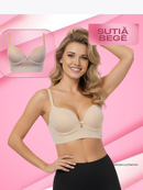 Sutiã Reforçado Liso Triplo Fecho Alta Sustentação Alça Ajustável Larga Plus Size
