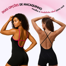 Macaquinho Básico Feminino Fitness Academia Costas Abertas em Microfibra - Virginia/Bru